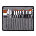 thumbnail image 1 of Juego De 18 Pinceles De Dibujo Para Acuarela Aceite Acrílico Estuche Bolsa Gris con Negro, 1 of 5