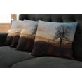 thumbnail image 5 of Ambesonne Tree Throw Pillow Cover 4 Pack, Countryside Autumn Dusk, 18", Brown Blue, 5 of 5