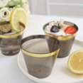 thumbnail image 5 of Efavormart 25 Pack | 9oz Crystal Black Gold Rimmed Short Plastic Party Cups, Disposable Drink Tumbler Glasses, 5 of 9