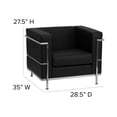 thumbnail image 2 of HERCULES Regal Series Contemporary Black Leather Chair with Encasing Frame, 2 of 6