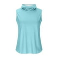 thumbnail image 5 of Otntypg Womens Sleeveless Sun Protection Shirt UPF 50+ Rash Guard Shirts with Face Mask Summer Outdoor Athletic Workout Tank Tops Blue#01 XL, 5 of 6