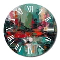 thumbnail image 4 of Designart "Textures of the Mind in Red and Green II" Abstract Oversized Wall Clock, 4 of 5