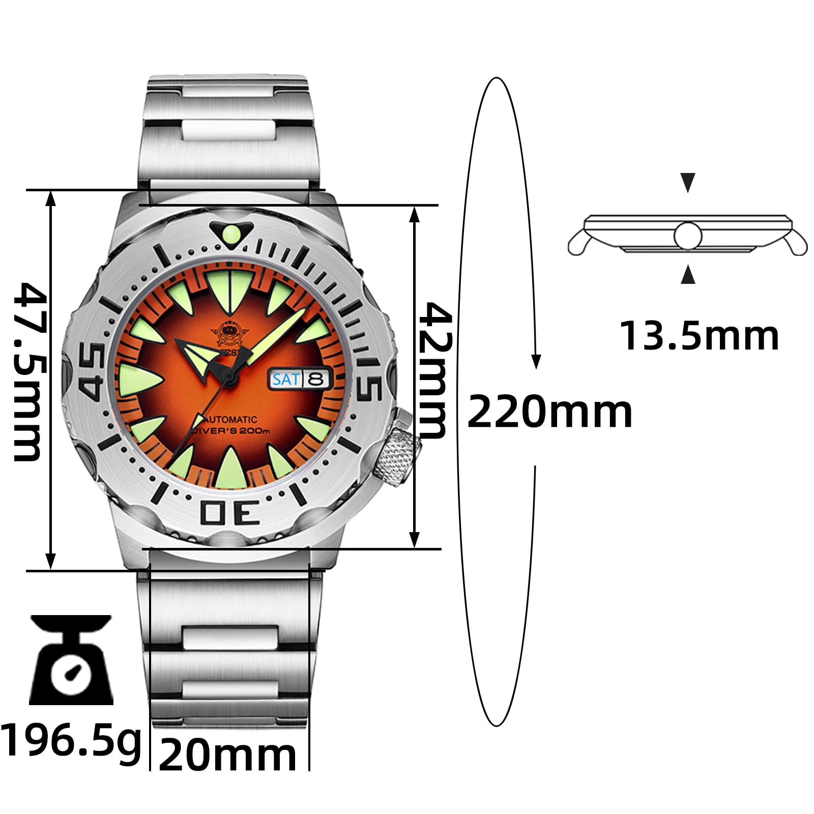 ADDIESDIVE Men's Watch Automatic Dive Watch NH36 Movement 200m Waterproof Sapphire Crystal and Luminous Luxury Wristwatch for Men
