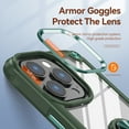 thumbnail image 5 of Allytech Clear Case for iPhone 15 Pro, Slim Case with Metal Ring Kickstand, Armor Lens Protection Shockproof Anti-Fingerprint Soft TPU Frame + Hard PC Back Protective Case - Armygreen, 5 of 7