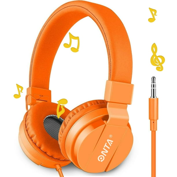 ONTA Kids Headphones with Microphone, Foldable Adjustable Stereo Wired