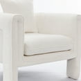 thumbnail image 5 of Modern Accent Chair with High Resilience Sponge & Pillow, Single Sofa Armchair with 3 Legs for Bedroom, Living Room & Balcony, Ivory, 5 of 7
