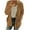 Coffee, variant on jsaierl Women Casual Plus Size Plush Sweater Pockets Outerwear Buttons Cardigan Coat