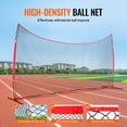 thumbnail image 3 of KFFKFF Barricade Backstop Net, 20x10 ft Ball Sports Barrier Netting, Portable Practice Equipment with Carry Bag, Protection Screen for Baseball Softball Lacrosse Soccer Hockey Training, for Backyard, 3 of 9