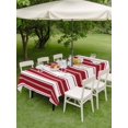 thumbnail image 3 of Outdoor Tablecloth with Umbrella Hole & Zipper, Red Striped Rectangle Tablecloth 60x120 Inch, Minimalist Farmhouse Vertical Stripe Patio Table Cover Waterproof Table Cloth for Picnic/Party, 3 of 7