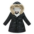 thumbnail image 2 of FRSASU Kids Coat Clearance,Hoodies Tops for Kids Winter Thick Warm Windproof Plush Collar Coat Outwear Jackets, 2 of 9