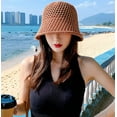 thumbnail image 2 of CoCopeaunts Womens Woven Sun Hats Floppy Wide Brim Bucket Hat Hollow Breathable Foldable Summer Beach Cap Straw Hat, 2 of 7