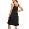 thumbnail image 4 of DreamFish Women's Sleepwear Nightgown Adjustable Spaghetti Strap Nightshirt Sleeveless Soft Loungewear with Ruffle Hem, 4 of 6