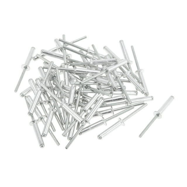 Remaches ciegos de gran brida de extremo abierto 4.8mm Diámetro de agarre 25mm Longitud de agarre 9.5mm Diámetro de brida Hierro Tono plateado