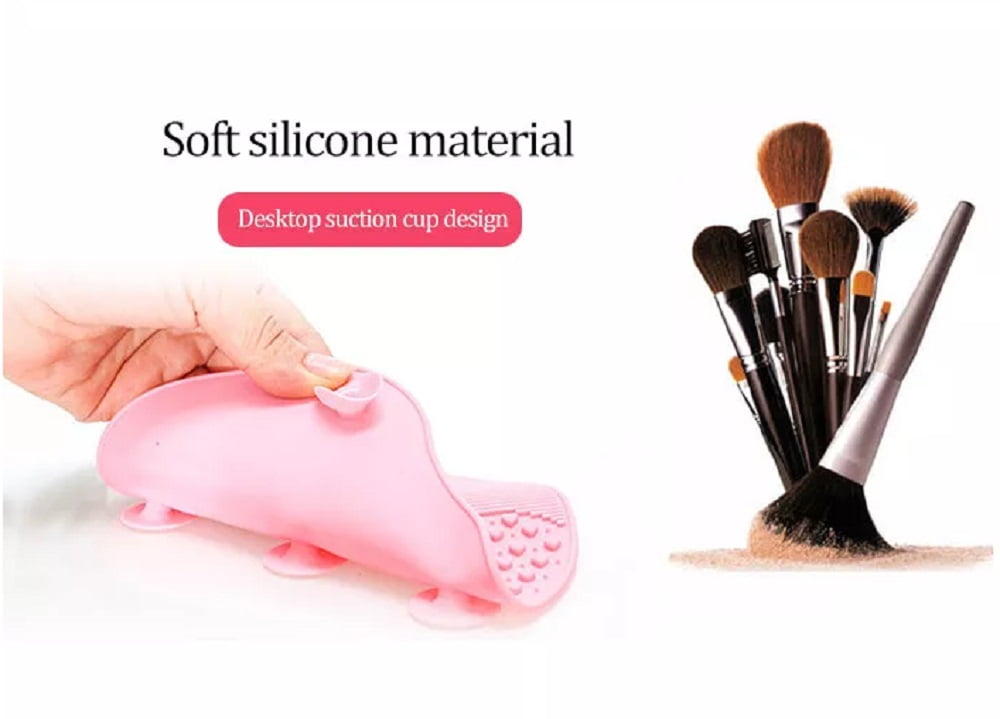 Makeup Brush Cleaner Bowl Mat, Silicone Pink Soft Brush Cleaning Mat f –  TweezerCo