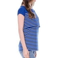 thumbnail image 5 of YanHong Nursing Tops Plus Size Spring Summer Nursing Tops for Breastfeeding on Clearance Stripe Short Sleeve Breast-Feeding Pregnant Woman Nursing Blouse Blue M, 5 of 9