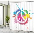 thumbnail image 5 of Ambesonne Colorful Shower Curtain, Grunge Pacifism Theme, 69"Wx84"L, Multicolor, 5 of 5
