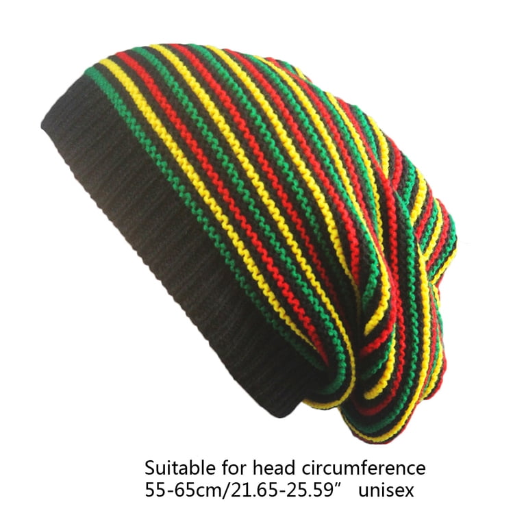 Women Men Crochet Wavy Fine Stripes Beanie Cap Rainbow  display picture 1