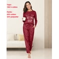thumbnail image 4 of Cotton Pajamas Sets for Women 2pcs Long Sleeve and Long Pants Pajama Set Cute Print Pajama Set Womens Soft Loungewear Set with Pockets, S-XXL, 4 of 12