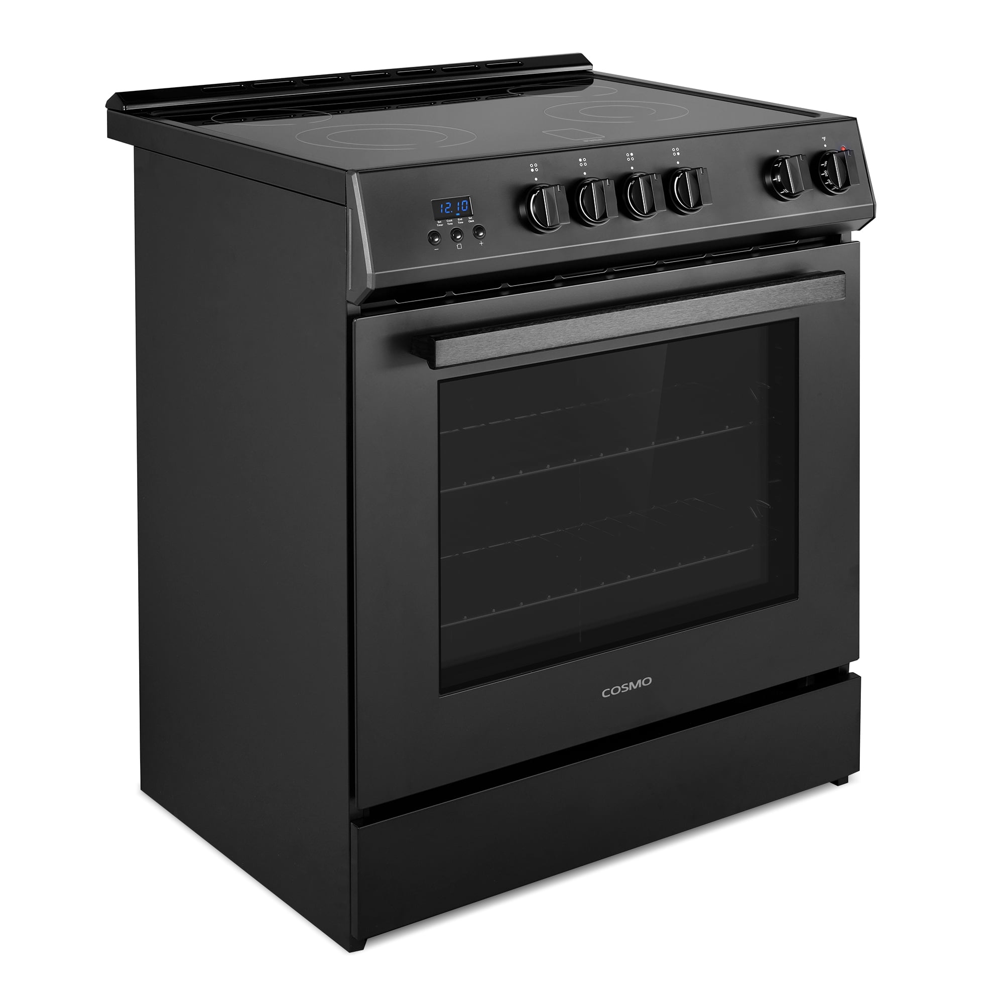 Cosmo 30 in. Stellar Collection 4.9 cu. ft. Electric Range, 4 Burners, Convection Oven in Matte Black