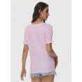 thumbnail image 2 of Womens Summer Tops Casual Square Neck Short Sleeve T Shirts, 2 of 6