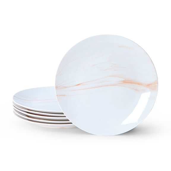 Porcelain Dinner Plates, 10.5 Inch Plates Set of 6, Orange
