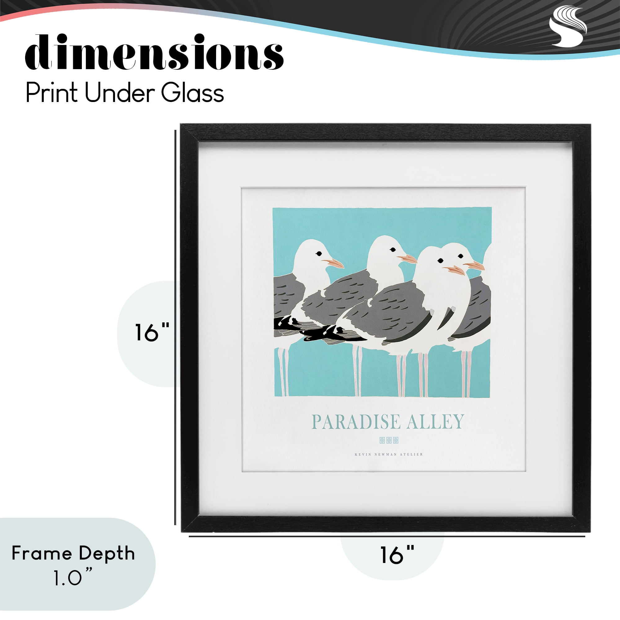 Stupell Industries Paradise Alley Seagull Gathering Black Framed Print Under Glass, design by Jadei Graphics