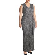 Rachel Rachel Women's Plus Size Sleeveless Surplice Jumpsuit with Bias Tie Self Belt and Pockets