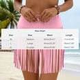 thumbnail image 3 of Warop Women's Solid Color Swim Skirt with Fringe Trim, Beach Style Swimwear for Swimming and Vacation, 3 of 7