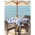 thumbnail image 3 of Outdoor Tablecloths with Umbrella Hole & Zipper, Blue Fish Scale 60x60 Inch Square Tablecloths, Coastal Nautical Undersea Cute Sketch Waterproof Table Cloth, Patio/Pool/Picnic Table Covers, 3 of 8