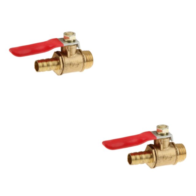 mmirethe Divers Type Robinet à Tournant Sphérique Fileté en Laiton Robinet à Tournant Sphérique 2 interface 12mm 8mm Rouge 2Set