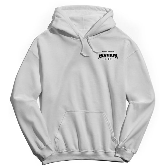 Horror Line Horror Line Logo Graphic White Men's Cotton Pullover Hoodie