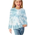 thumbnail image 2 of Cethrio Long Sleeve Tops for Girls, Casual Tie Dye Crew Neck Pullover Kids Clothes Multicolor Size 4-5 T, 2 of 6