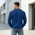 thumbnail image 5 of Mens Crewneck Sweatshirt Casual Long Sleeve Pullover Shirts For Men Fall Slim Fit Athletic Round Neck Lightweight Tops, 5 of 6