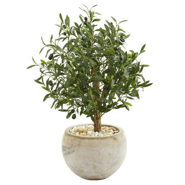 Nearly Natural 9223 Arbre Artificiel Olive 31 Po. dans un Bol