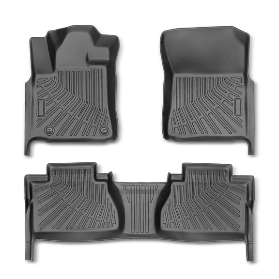 kimllier 3PCS Black TPE Floor Mats Liners Anti-Slip For Toyota Tundra Crew Max Cab 14-21