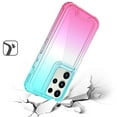 thumbnail image 3 of For Samsung Galaxy S24 5G Hybrid 3in1 Clear Two Color Tone Transparent Shockproof Rubber TPU + Hard Protective Frame Cover ,Xpm Phone Case [ Blue Teal + Pink ], 3 of 8