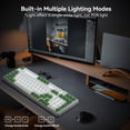 thumbnail image 3 of AUSDOM 98Pro Wireless Mechanical Gaming Keyboard - Linear Switches, Hot Swappable, White Backlit, Tri-Mode (Bluetooth/2.4GHz/USB-C), Gasket Mount, Pre-Lubed, 97% Compact Layout (Green & White), 3 of 9