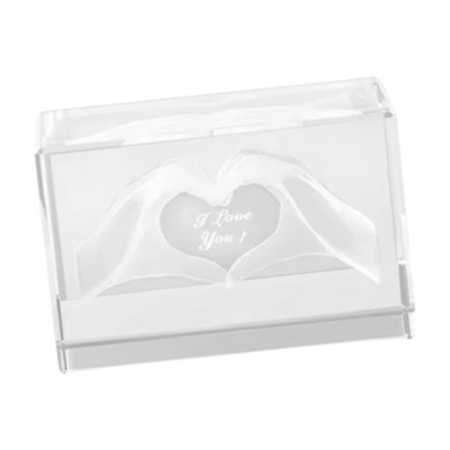 Estatua de manos de corazón, adorno de escritorio, cubo de vidrio, figura de arte moderno, recuerdo de fiesta del Día , regalo para mamá, r