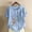 Light Blue, variant on Sakmal Summer Tops for Women Short Sleeve Crew Neck Cotton Linen Button Floral T-Shirts Plus Size Ladies Shirts