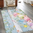 thumbnail image 3 of Easter Eggs 3'x5' Washable Rug, Spring Daisy Eucalyptus Leaves Light Blue Wood Non-Slip Area Rugs for Entryway Kitchen Classroom, StainResistant Dorm Throw Carpet, Low Pile Soft Indoor Floor Mat, 3 of 9