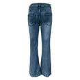 thumbnail image 5 of QHFBli Women's Flare Bell Bottom Jeans Y2K Vintage Low Rise Stretch Bootcut Jeans Casual Wide Leg Denim Pants Streetwear, 5 of 5