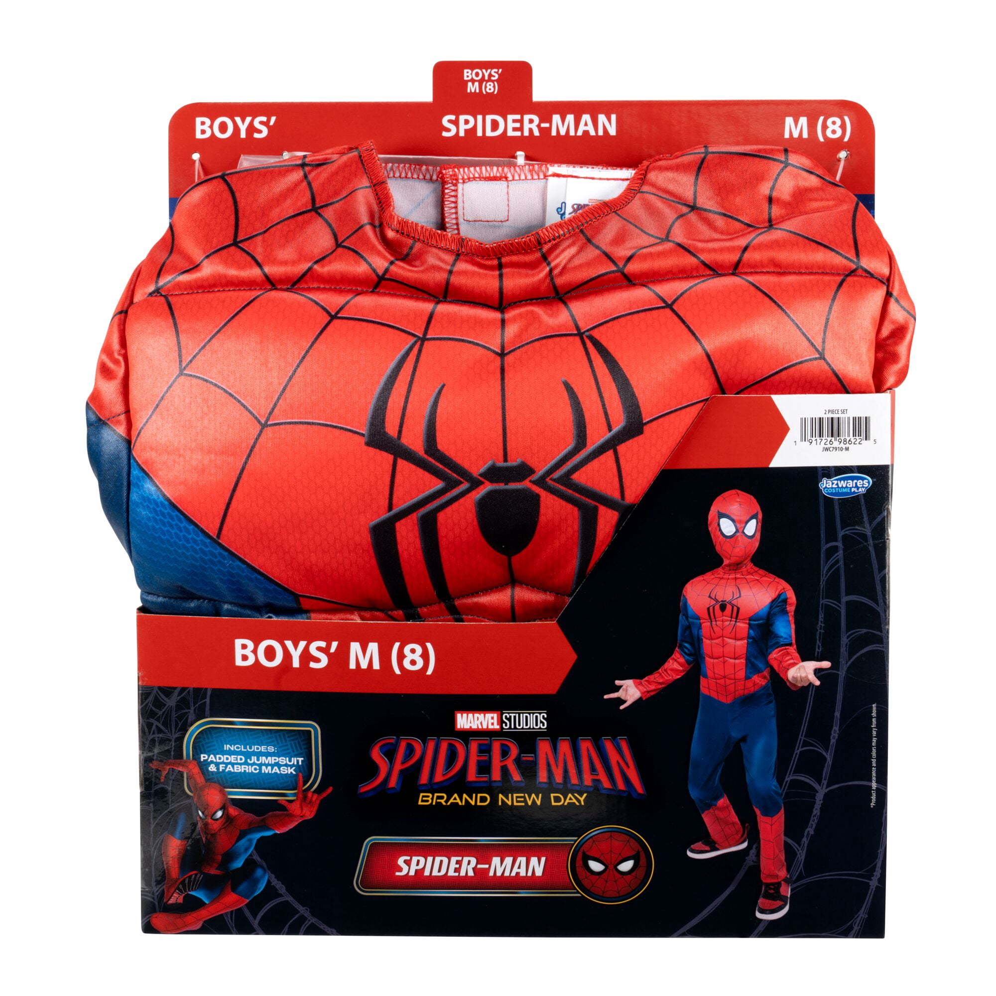Marvel's Spider-man Halloween Costume for Children, Boy's Size M (8), by Jazwares