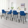 thumbnail image 5 of FIRAVOE Bar Stools Set of 3, 30" Swivel Bar Height Bar Stools with High Back, Linen Kitchen Barstools Bar Height for Kitchen Island (Blue, 3PCS 30" Bar Stools), 5 of 5