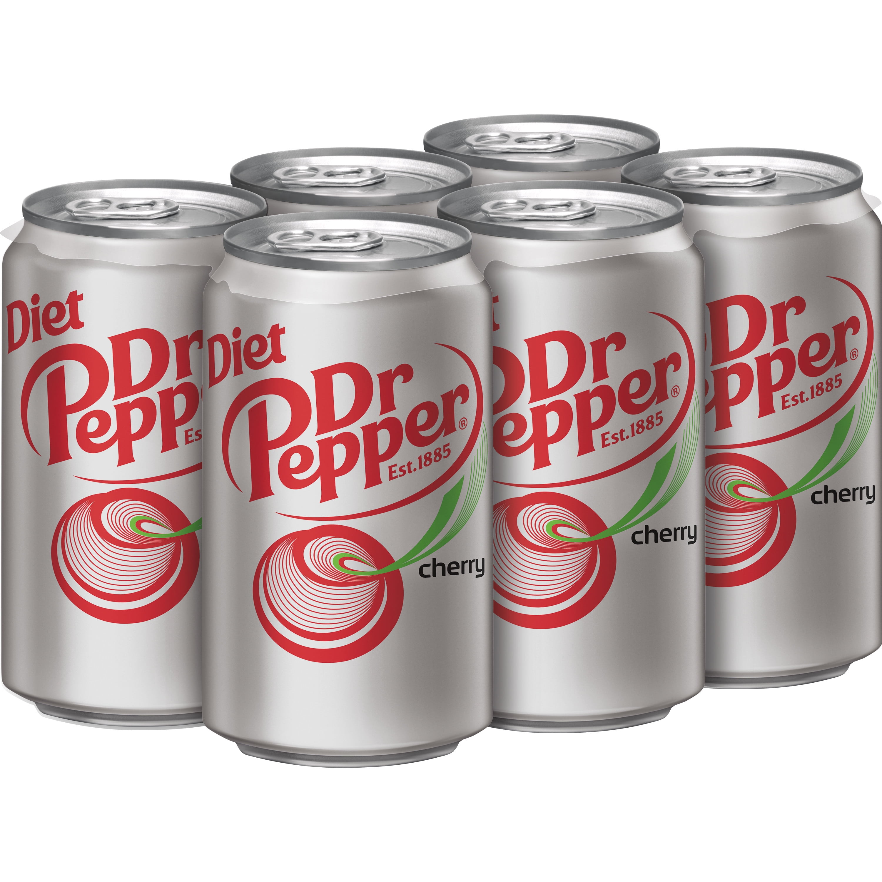 Diet Dr Pepper Cherry Soda, 12 fl oz cans, 6 pack