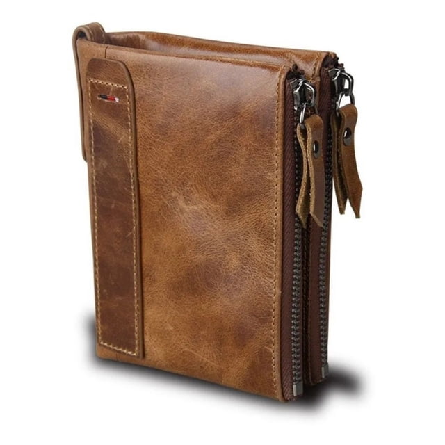 Monedero corto Wallet Man de piel con 100 candados, RFID