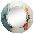 thumbnail image 2 of Designart "Hybrid Harmony II" Abstract Collages Round Wall Mirror - Modern Oval Printed Decorative Oversized Mirror - Multiple Color Options, 2 of 4