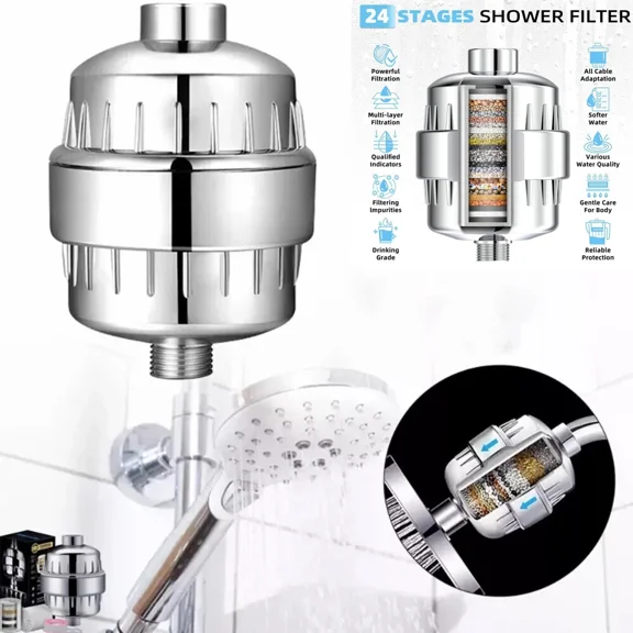 24 Stage Shower Head Filter Purifier With Filter For Hard Water Softener Sale