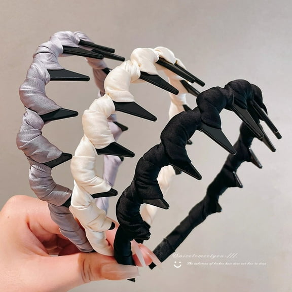 Retro High Skull Pearl Headband, Basicallyt/Samewith Reversible Retro Fashion Tooth High Skull Headband, New Anti-Slip Reversible Head Band with Teeth Women's Hair Accessories