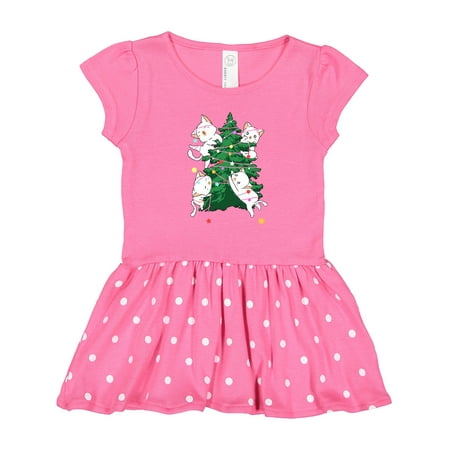 

Inktastic Kawaii Cats Christmas Tree Gift Toddler Girl Dress