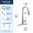 thumbnail image 3 of Moen Sleek Chrome Pulldown Kitchen Faucet Featuring Pull Down Sprayer with Power Boost, High Arc Modern Kitchen Faucet, One-Handle Easy Installation, 3 of 6